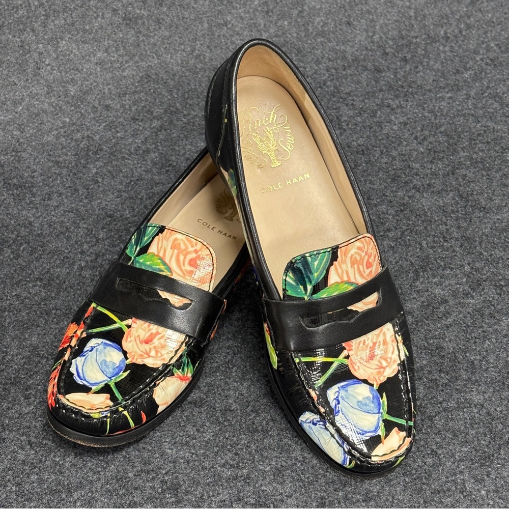 Cole Haan Pinch Grand Penny Loafers for Women in Fearless Floral Black 🌹 - Picture 2 of 6